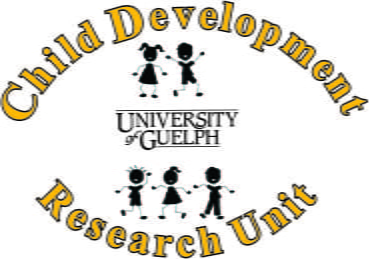 Child Development Research Unit logo - Children holding hands with University of Guelph logo in the centre